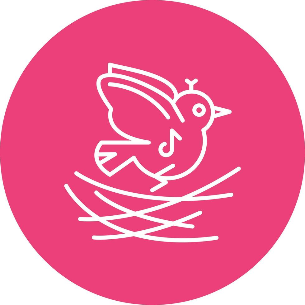 Brids in Nest Line Icon vector