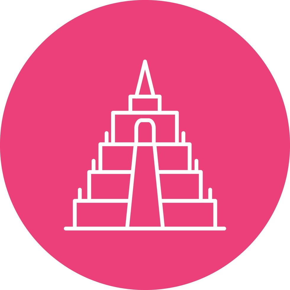 icono de línea de borobudur vector