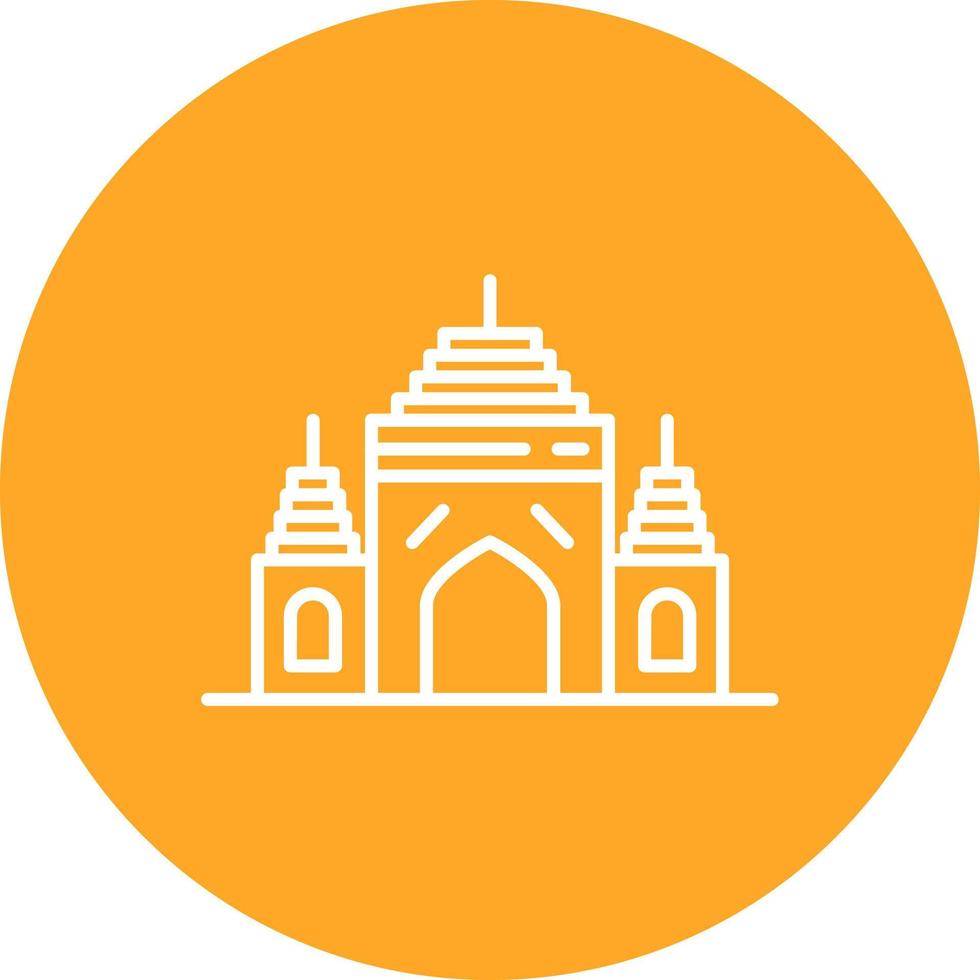 icono de línea de angkor wat vector