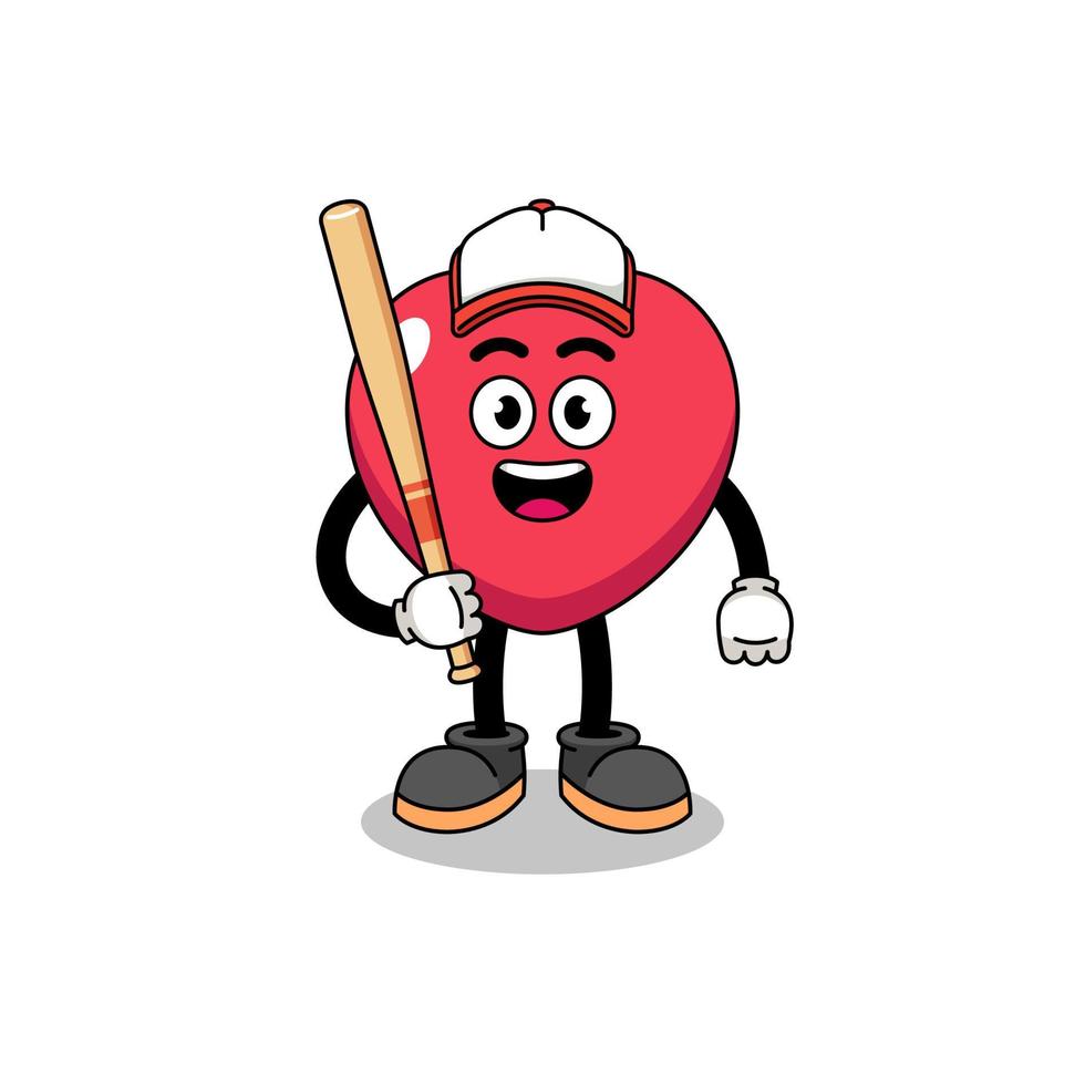 me encanta la caricatura de la mascota como jugador de béisbol vector