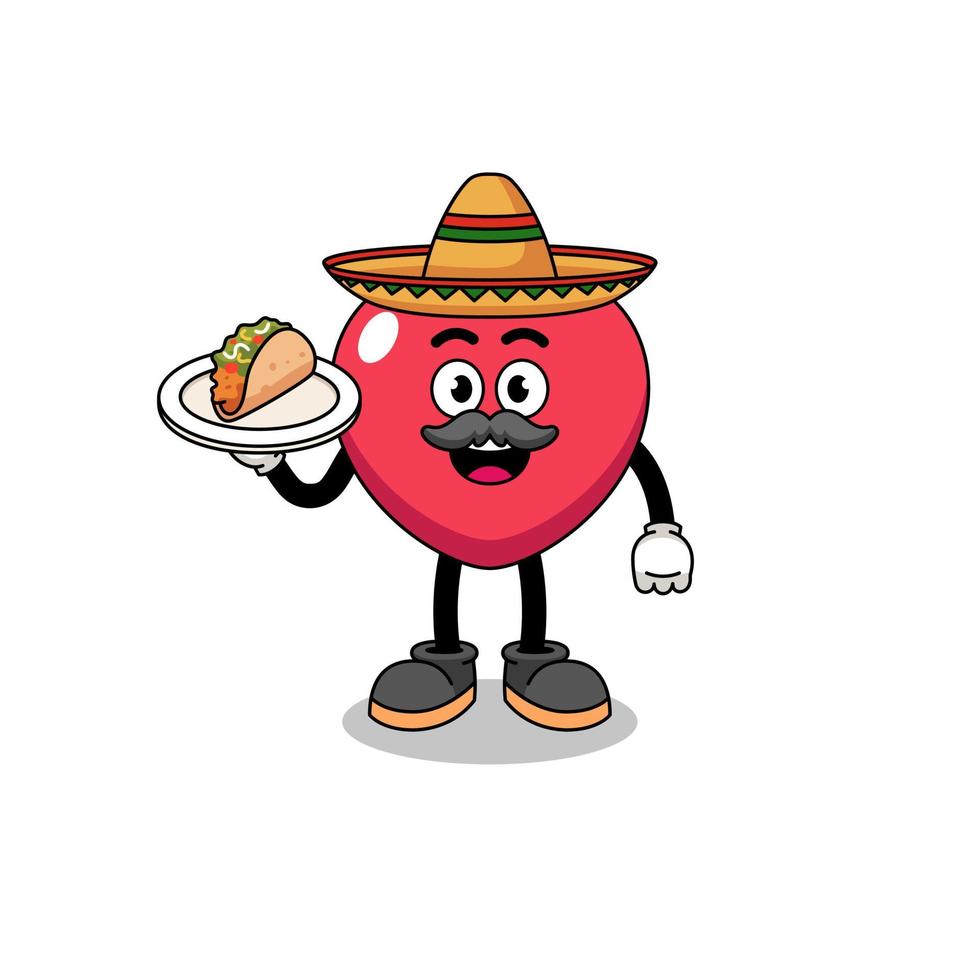 Character cartoon of love as a mexican chef vector