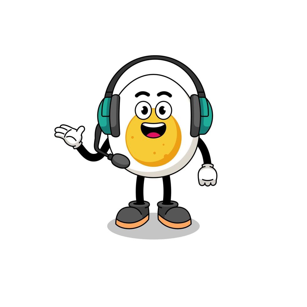 Mascot Illustration of boiled egg as a customer services vector