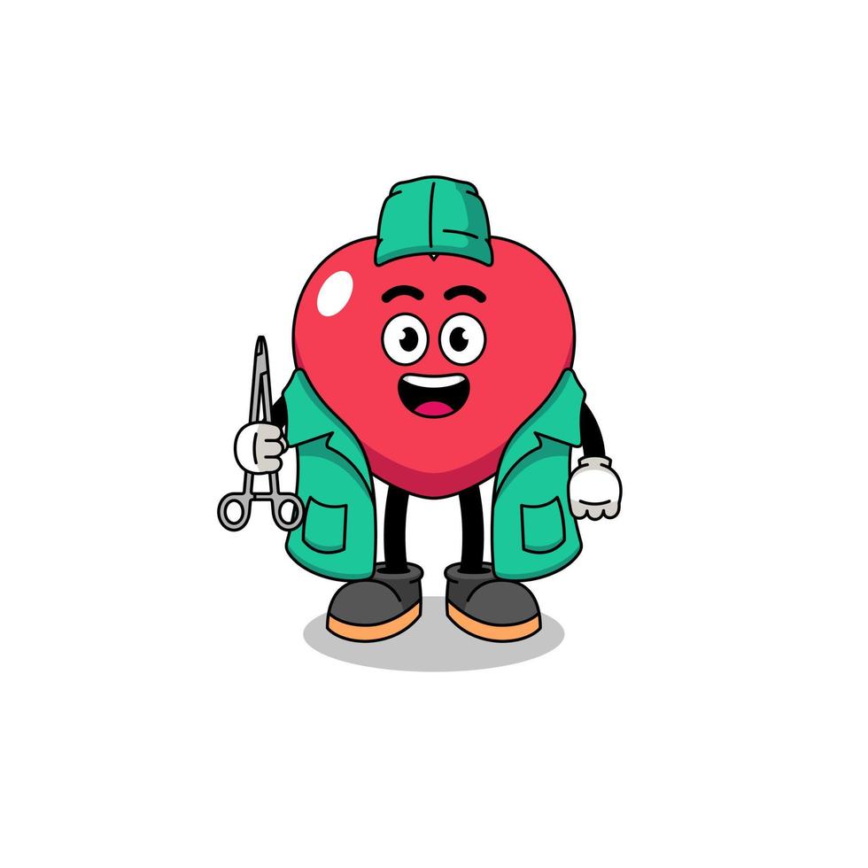 Illustration of love mascot as a surgeon vector