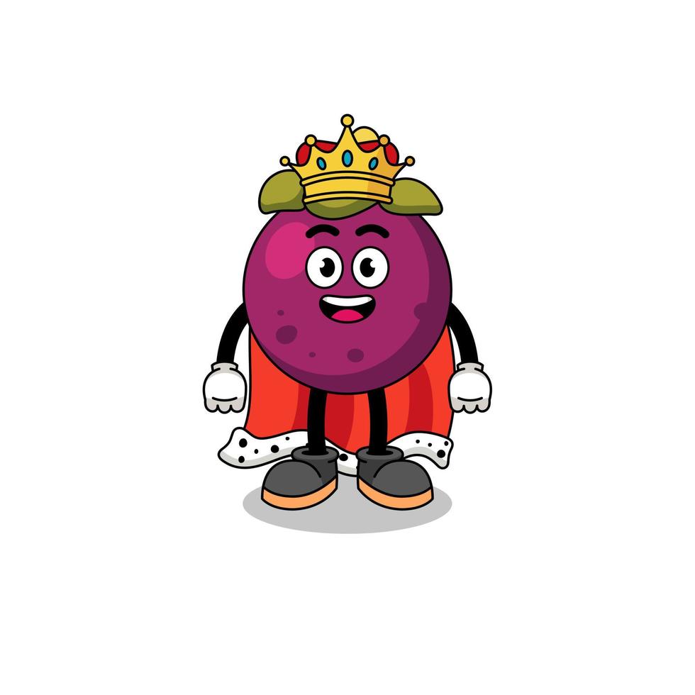 Mascot Illustration of mangosteen king vector
