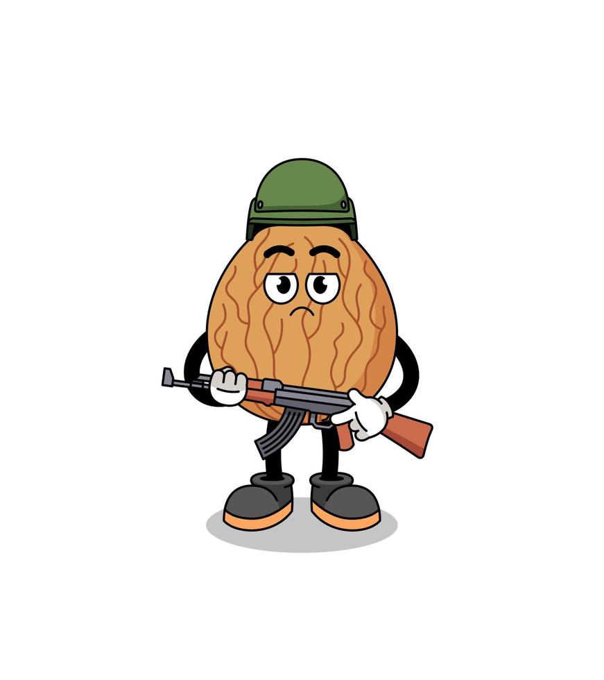 caricatura de soldado almendra vector