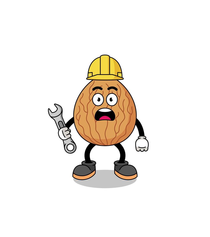 Character Illustration of almond with 404 error vector