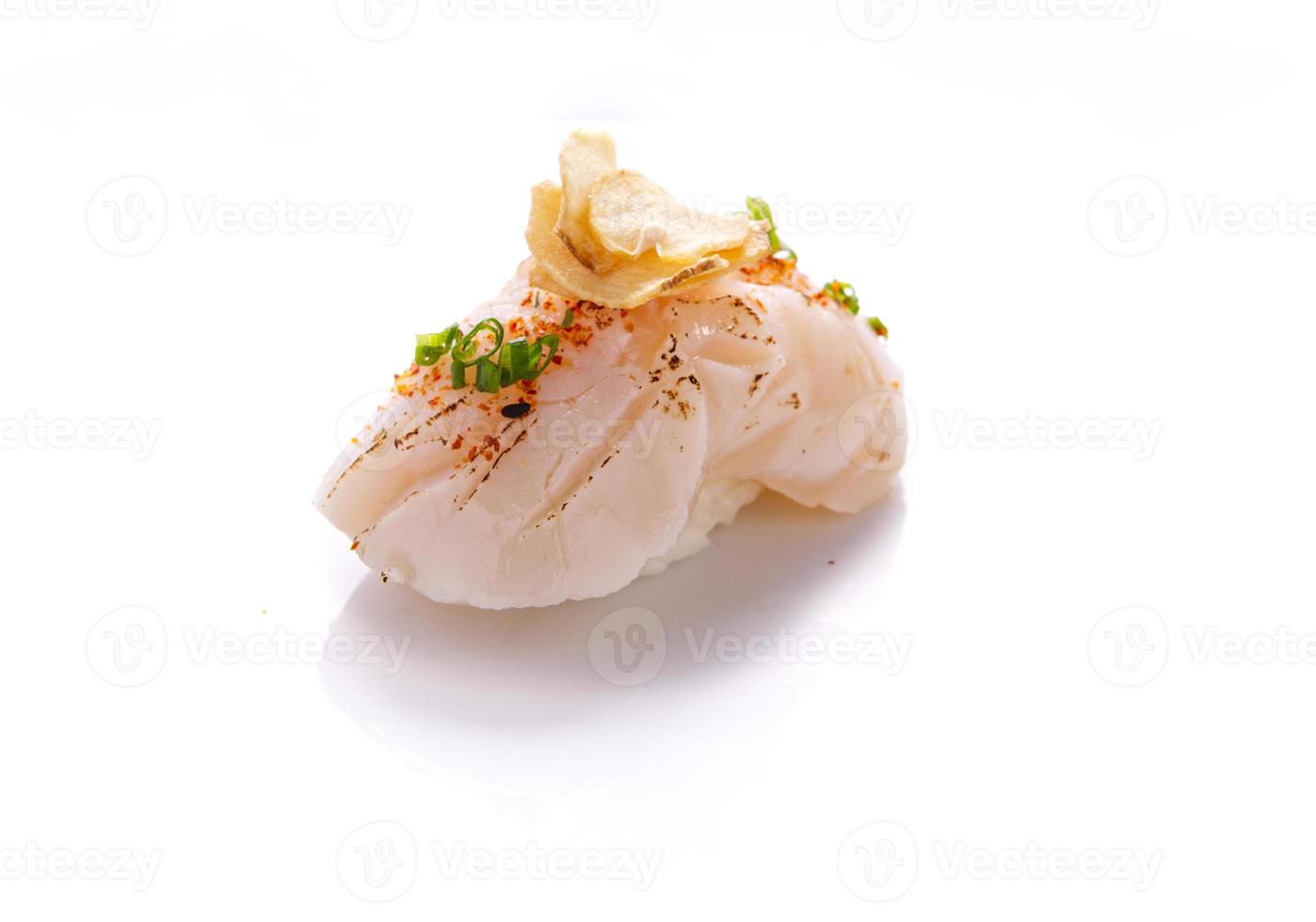 Sushi Hotata, overflowing sushi, large shells that burn on fire photo