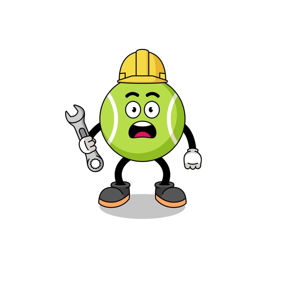 Character Illustration of tennis ball with 404 error vector