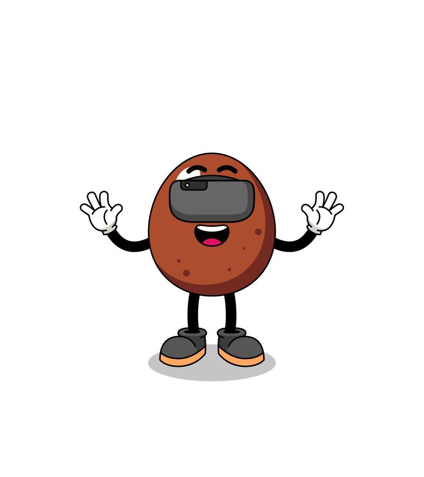 Illustration of chocolate egg with a vr headset vector