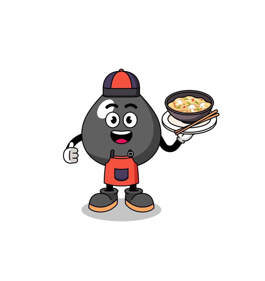 Illustration of oil as an asian chef vector