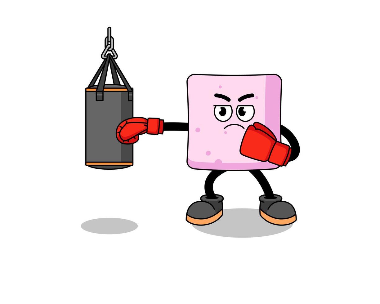 ilustración de boxeador de malvavisco vector