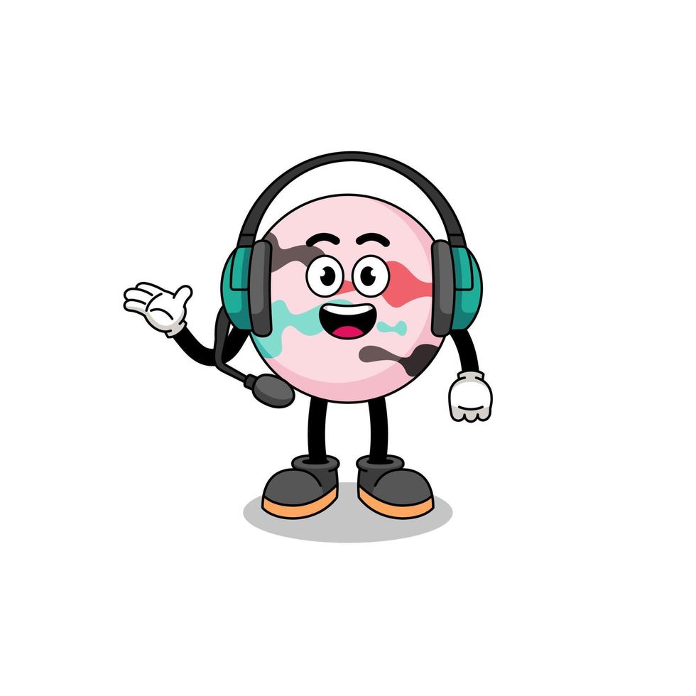 Mascot Illustration of bath bomb as a customer services vector