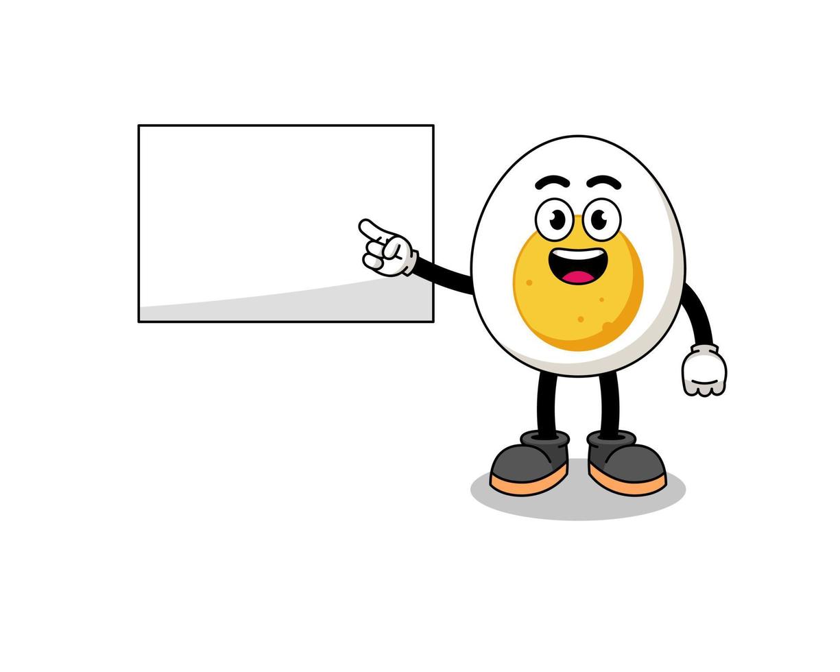 boiled egg illustration doing a presentation vector
