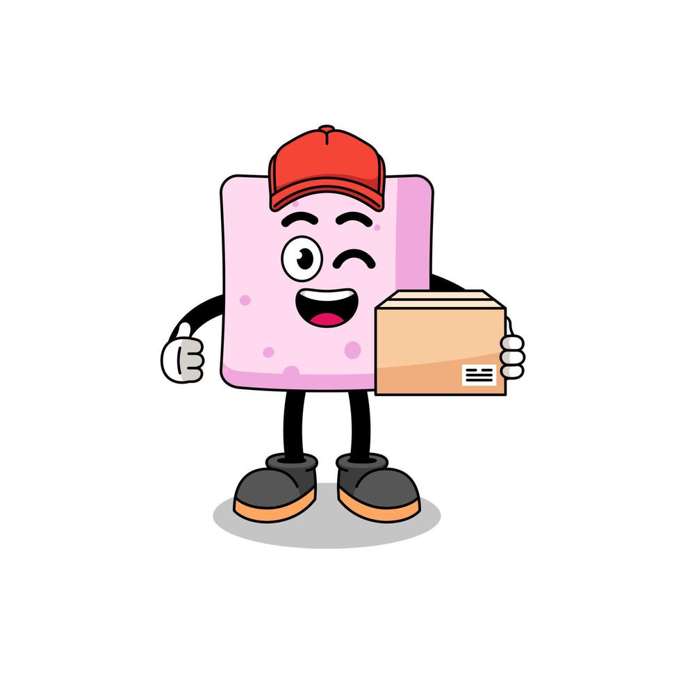 marshmallow mascot cartoon as an courier vector