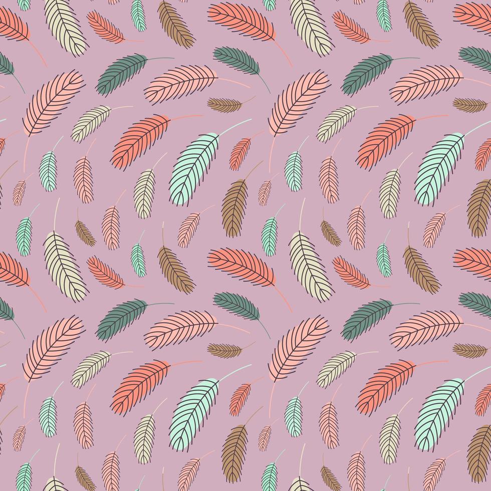 Feathers seamless pattern. Pattern with feathers. Vector flat illustration photo