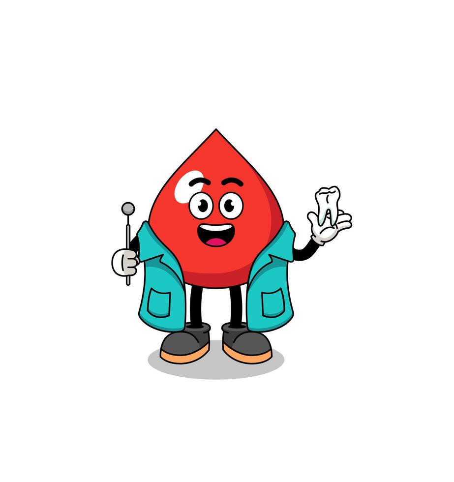 Illustration of blood mascot as a dentist vector