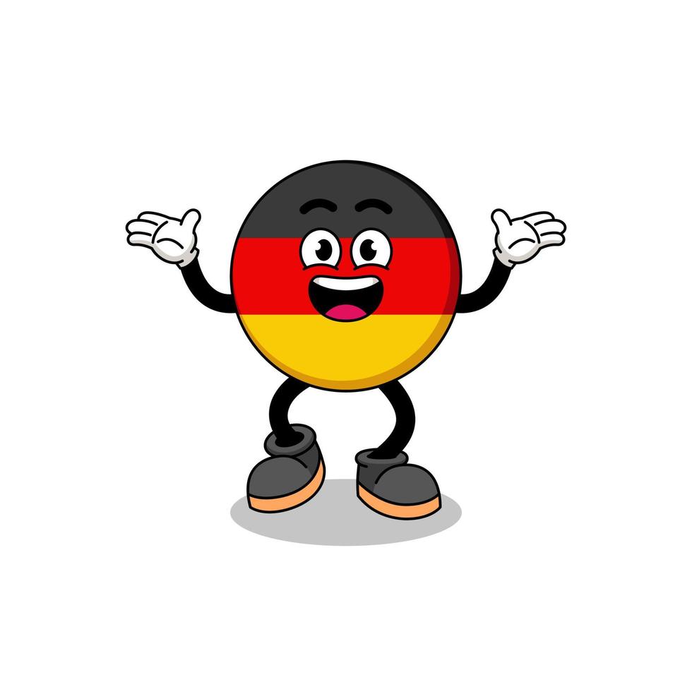 dibujos animados de bandera de alemania buscando con gesto feliz vector