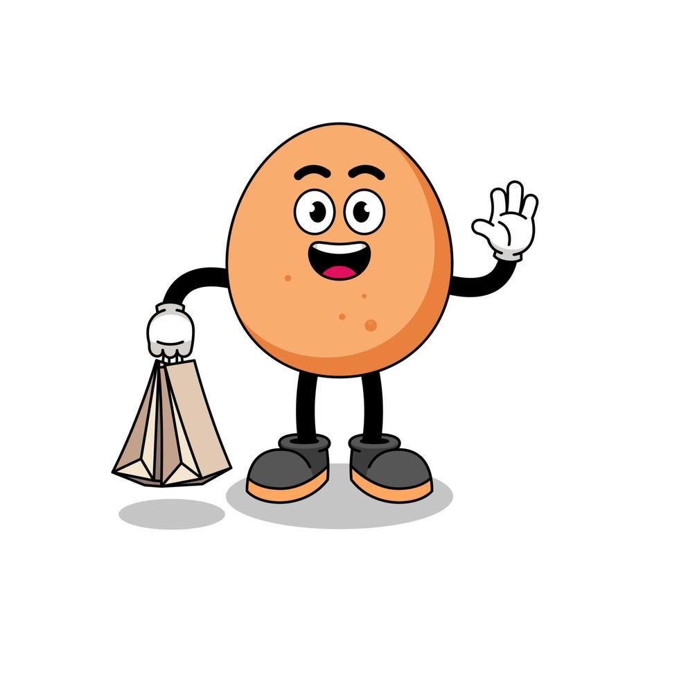 dibujos animados de compras de huevos 6671476 Vector en Vecteezy
