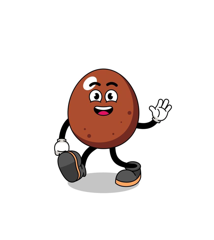 chocolate egg cartoon walking vector