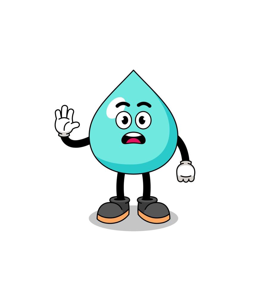 water cartoon illustration doing stop hand vector