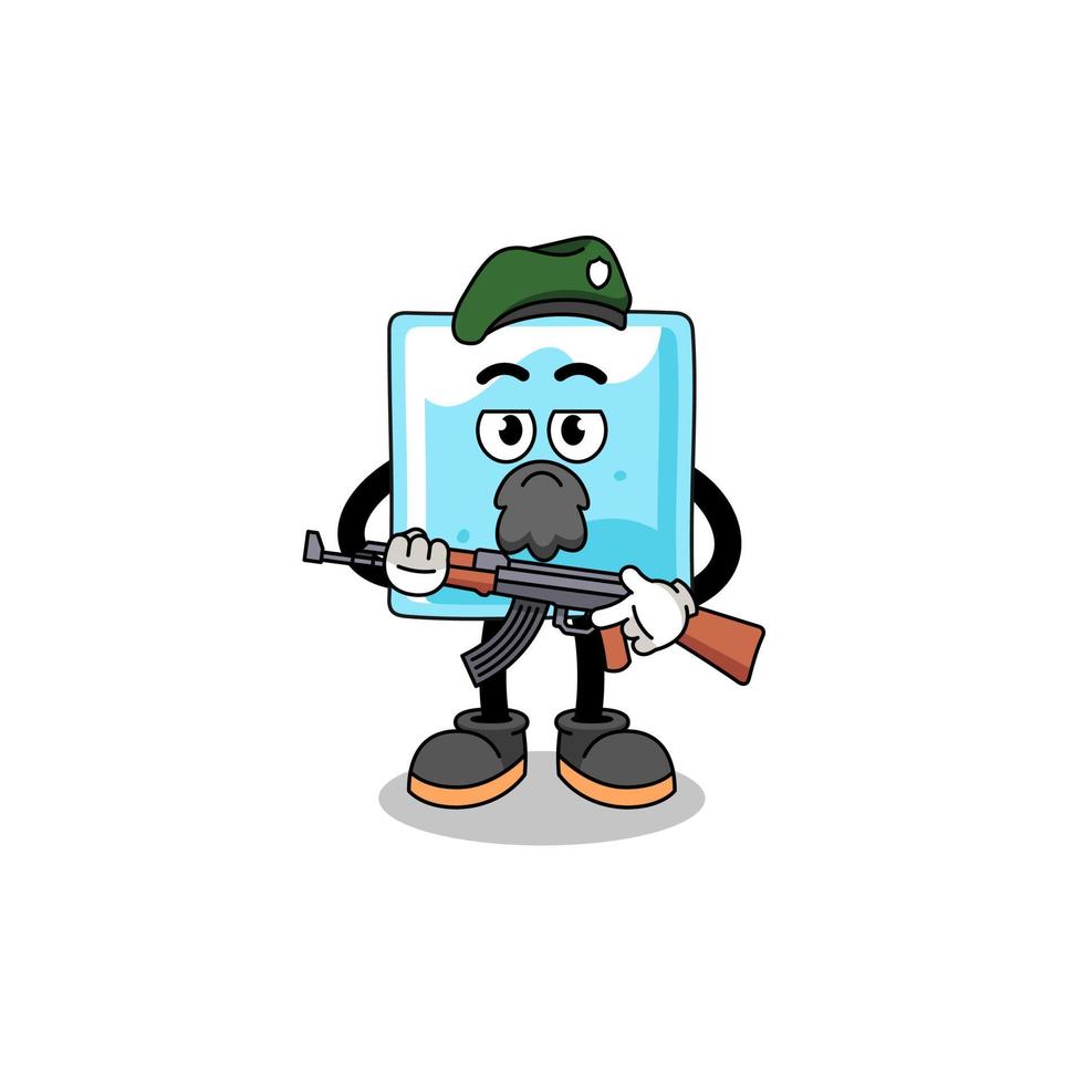 Character cartoon of ice block as a special force vector