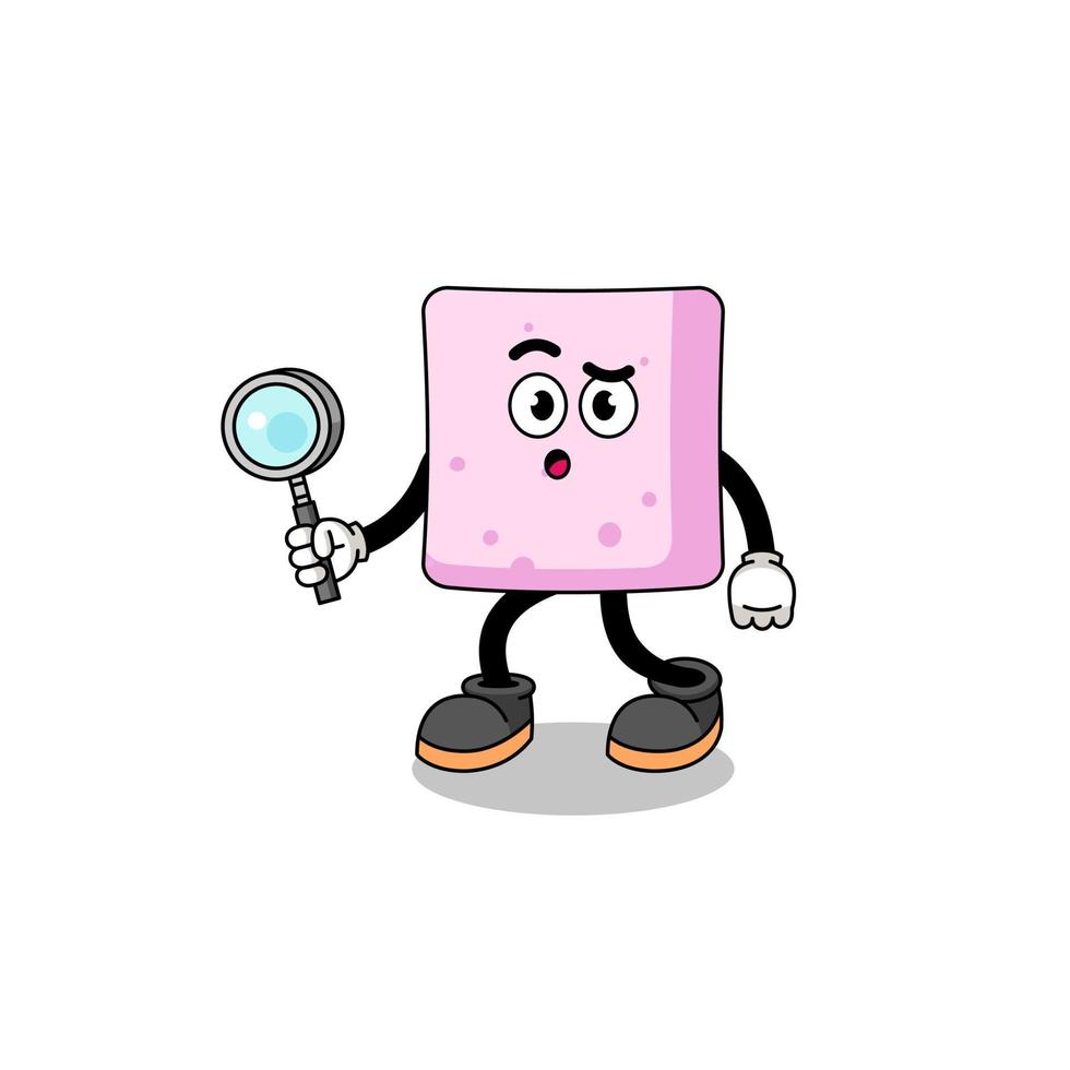 Mascot of marshmallow searching vector