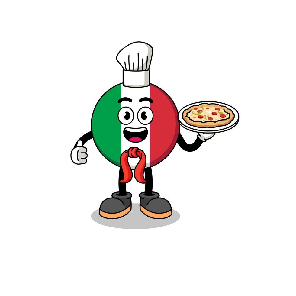 Illustration of italy flag as an italian chef vector