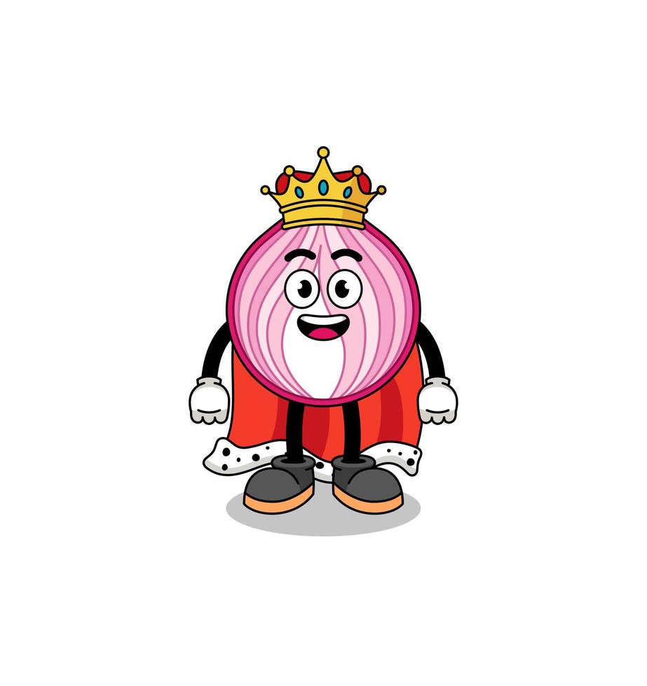 Mascot Illustration of sliced onion king vector