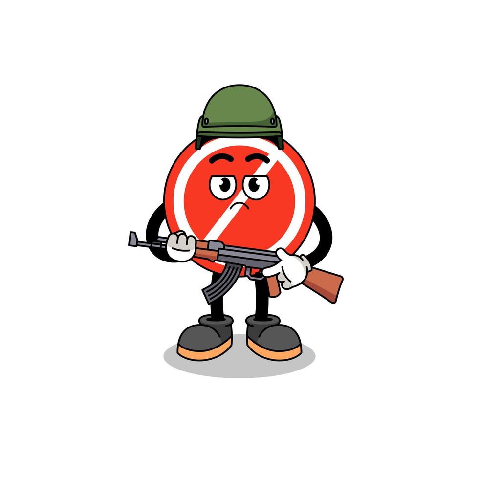 Cartoon of stop sign soldier vector