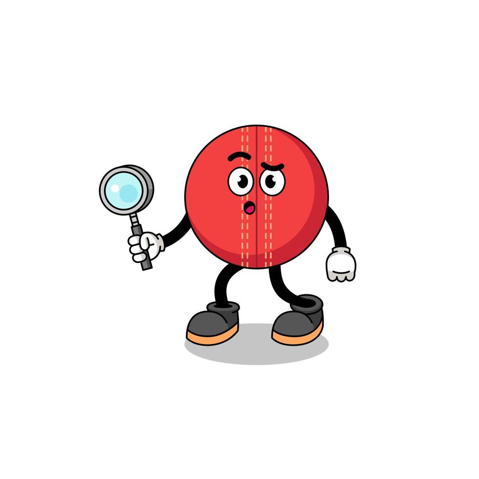 Mascot of cricket ball searching vector
