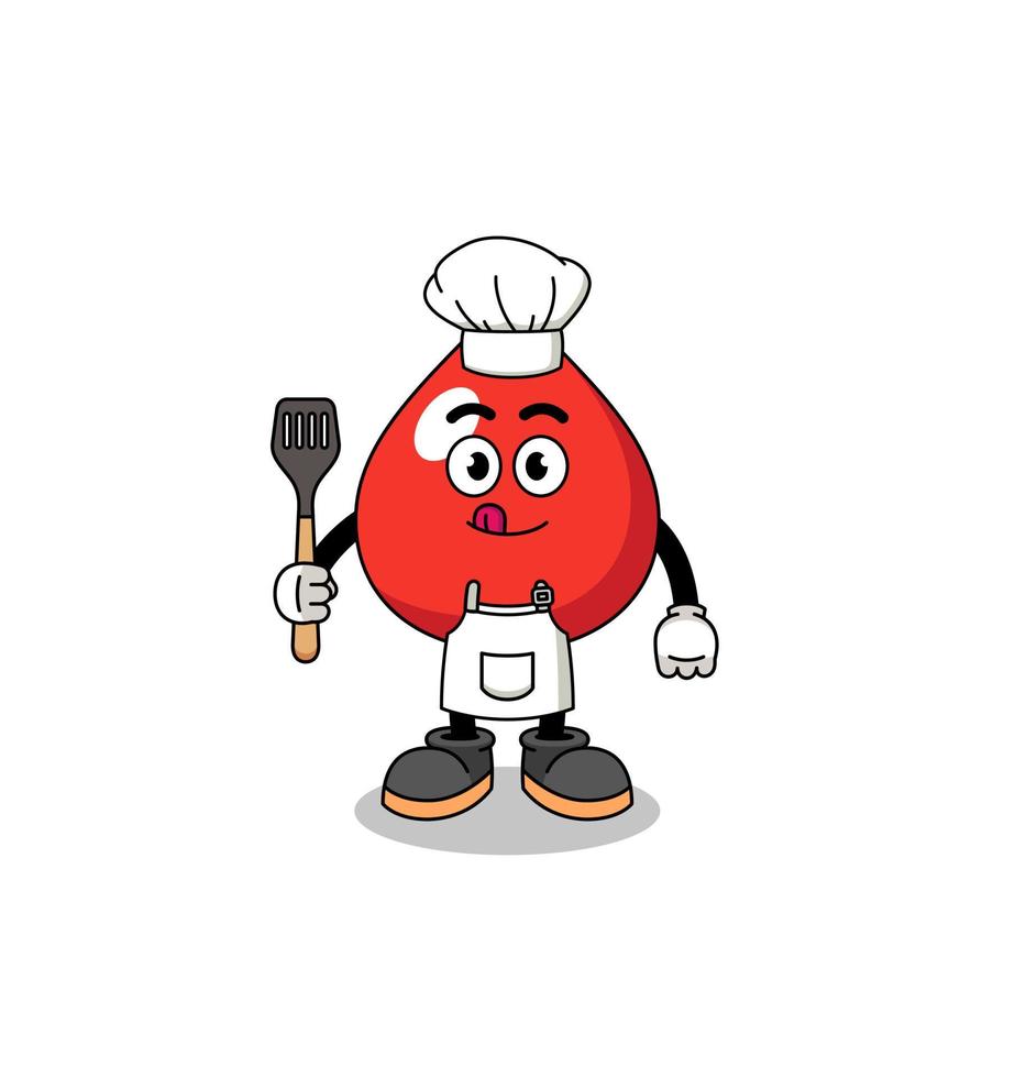 Mascot Illustration of blood chef vector