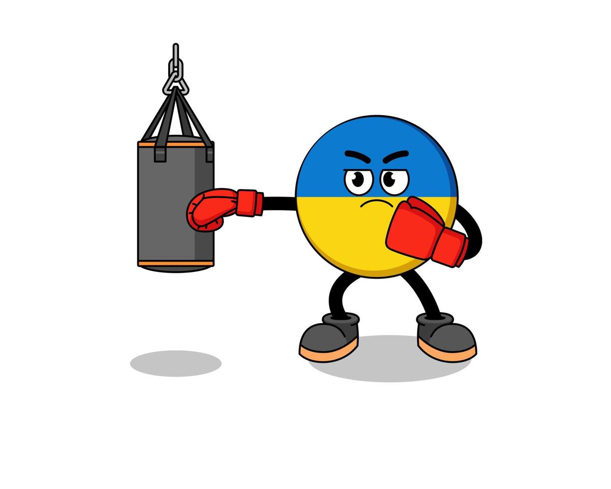 Illustration of ukraine flag boxer vector