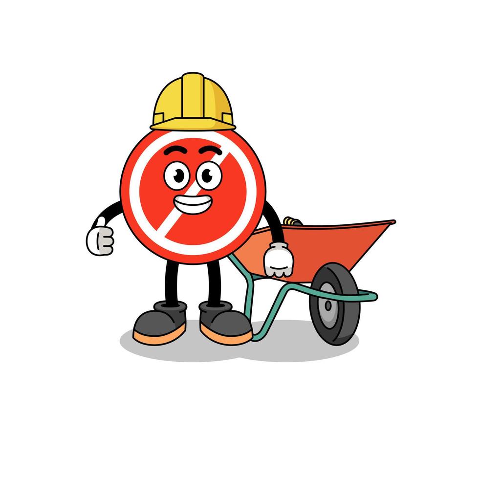 stop sign cartoon as a contractor vector