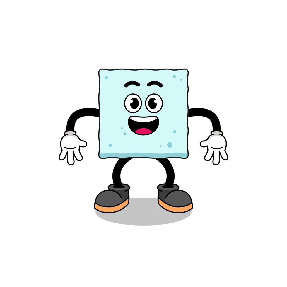 sugar cube cartoon with surprised gesture vector