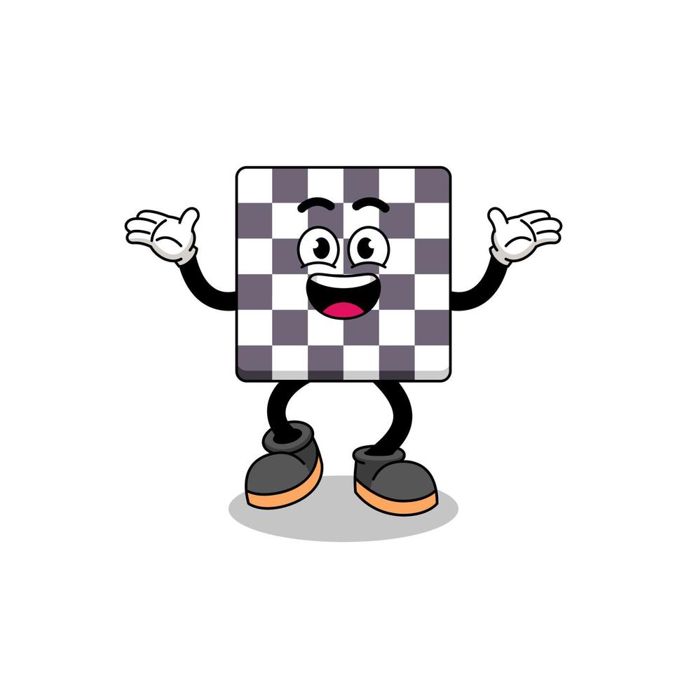 chessboard cartoon searching with happy gesture vector