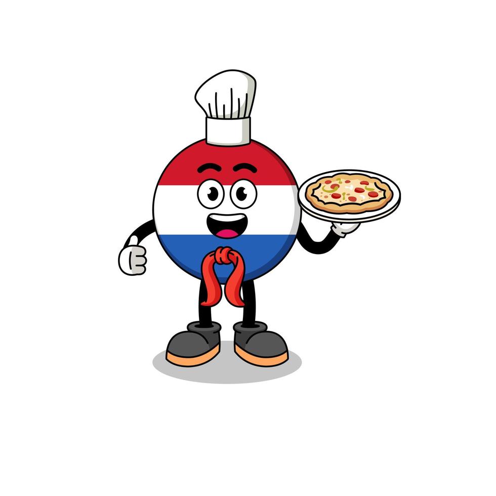 Illustration of netherlands flag as an italian chef vector