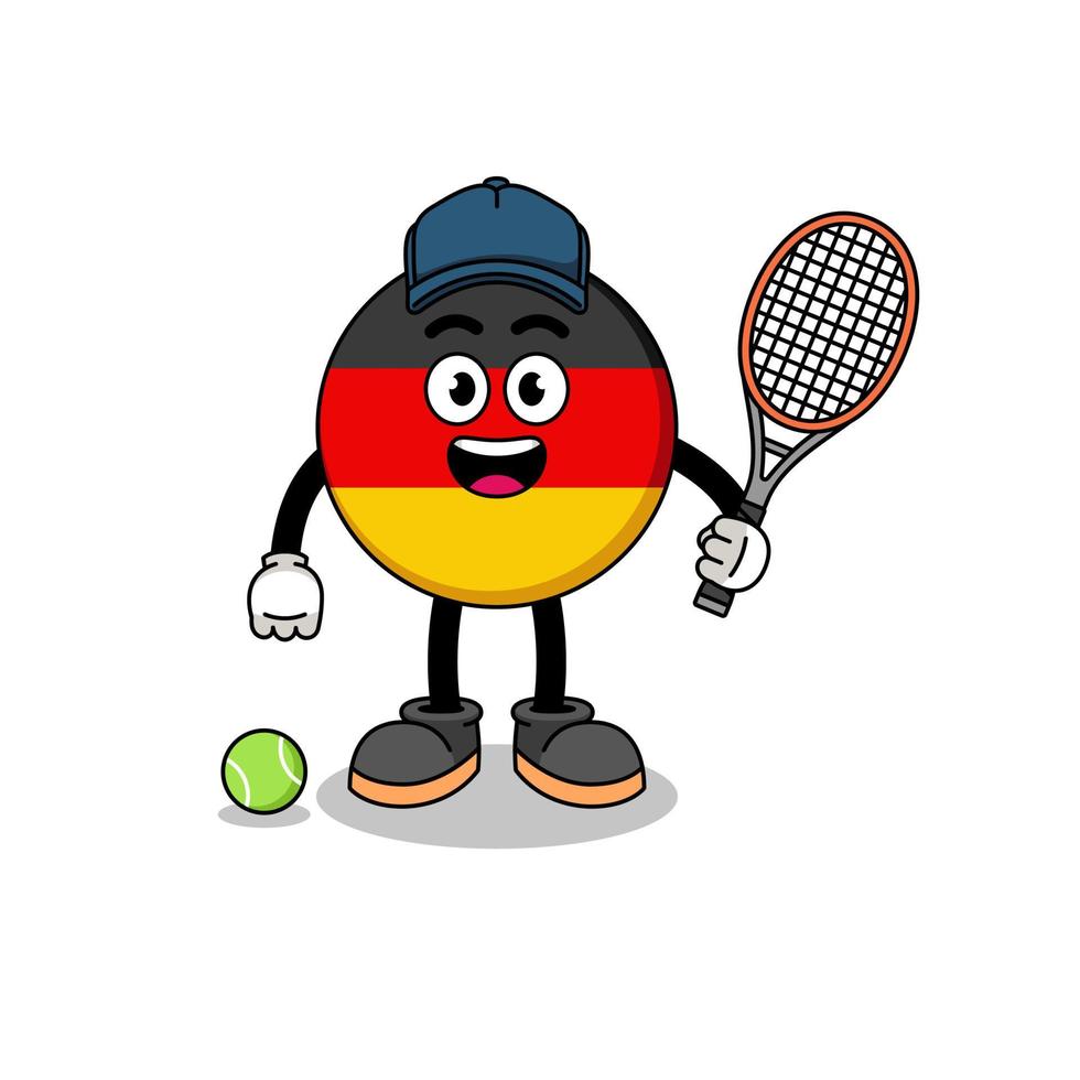 germany flag illustration as a tennis player vector