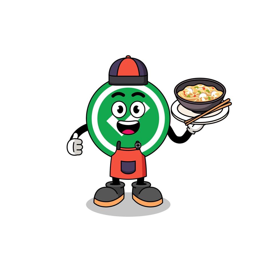 Illustration of check mark as an asian chef vector