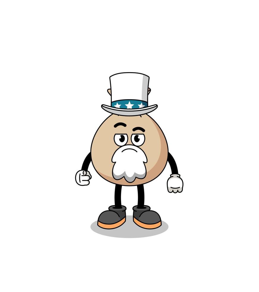 Illustration of money sack cartoon with i want you gesture vector