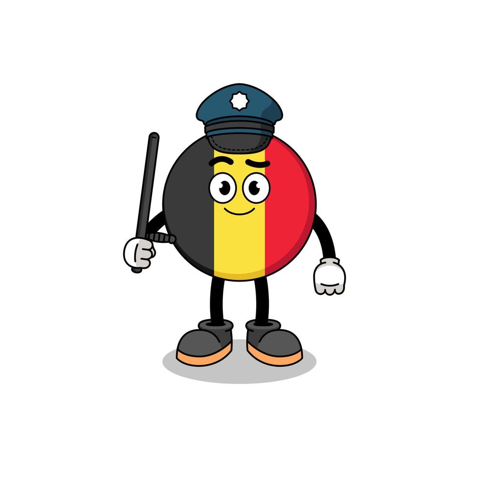 ilustración de dibujos animados de la policía de bandera bélgica vector