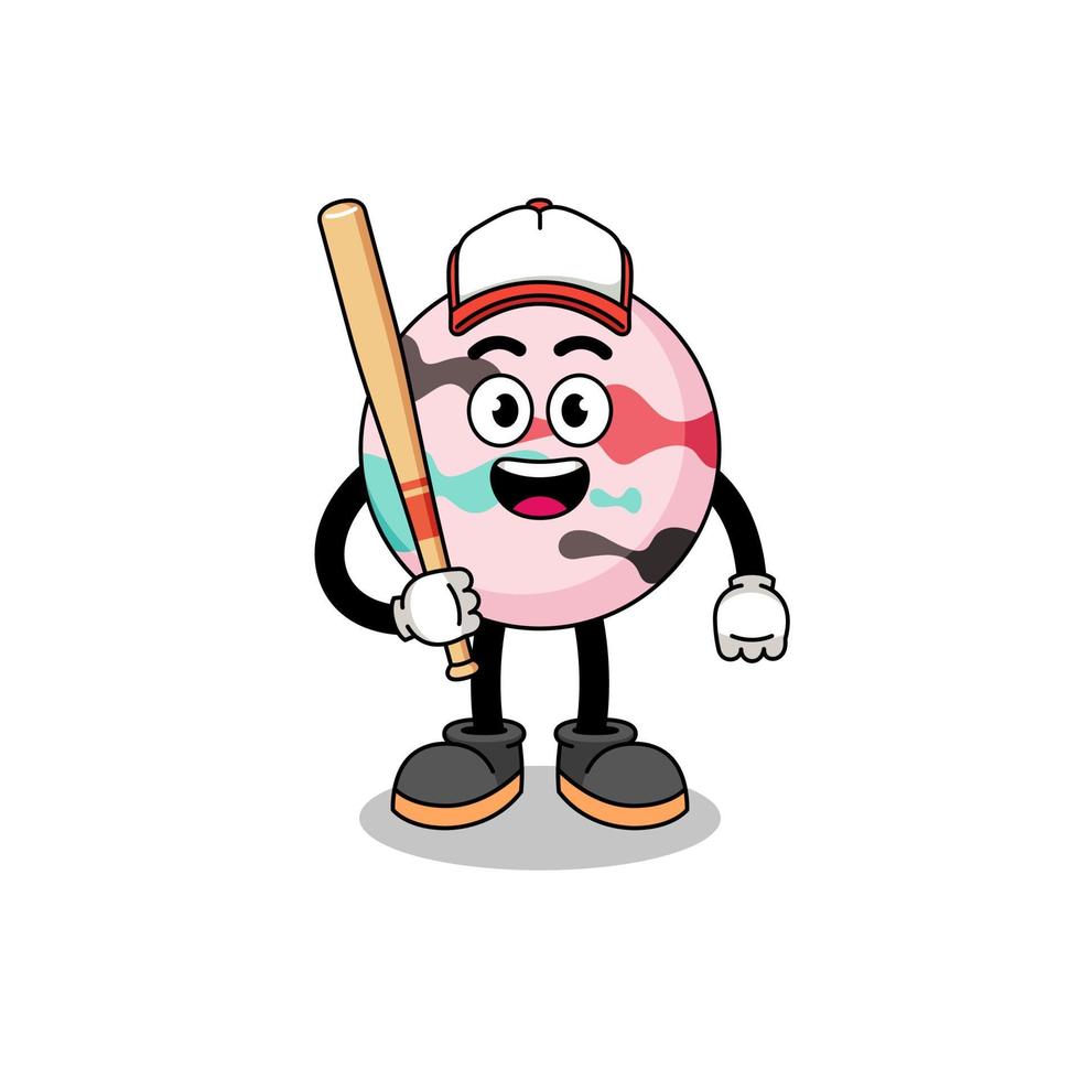 dibujos animados de la mascota de la bomba de baño como jugador de béisbol vector