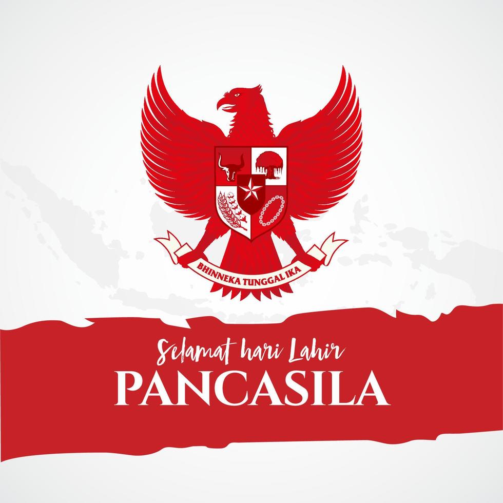 vector illustration. selamat hari Lahir Pancasila. Translation Happy Pancasila day.