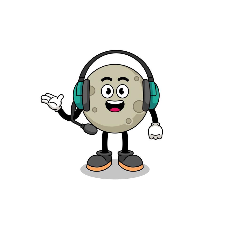 Mascot Illustration of moon as a customer services vector