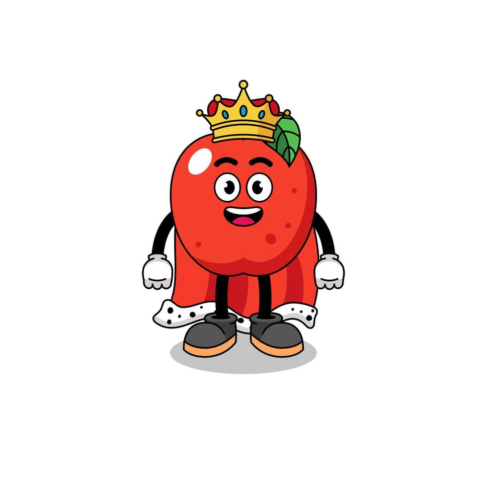 ilustración de la mascota del rey de la manzana vector