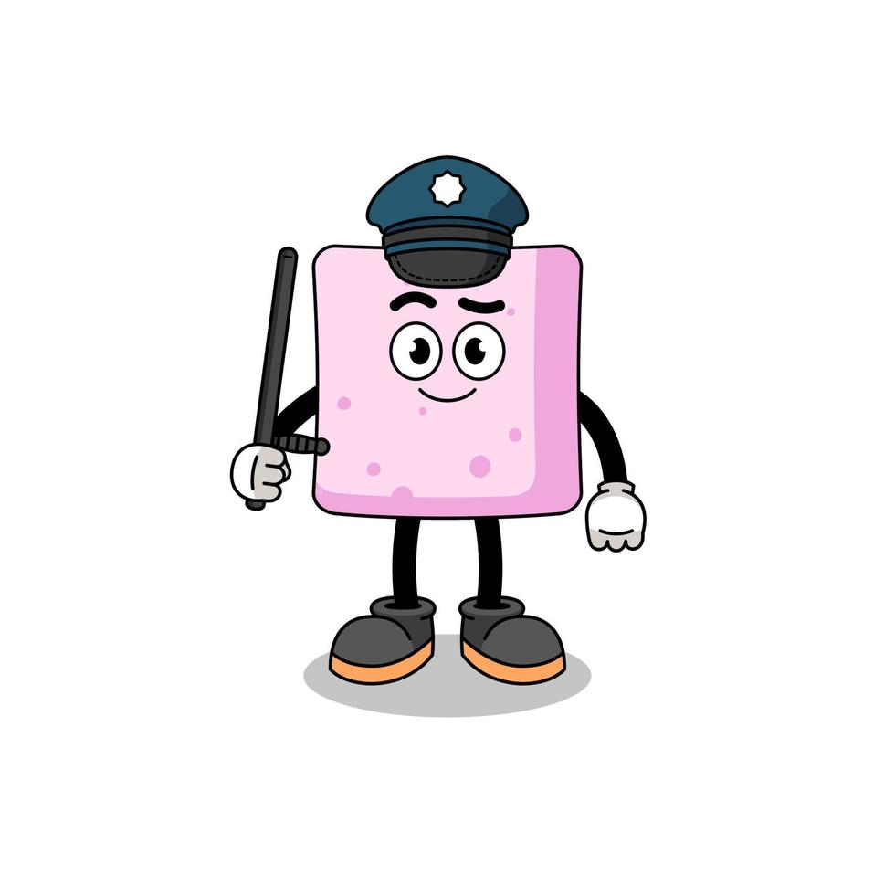 Cartoon Illustration of marshmallow police vector