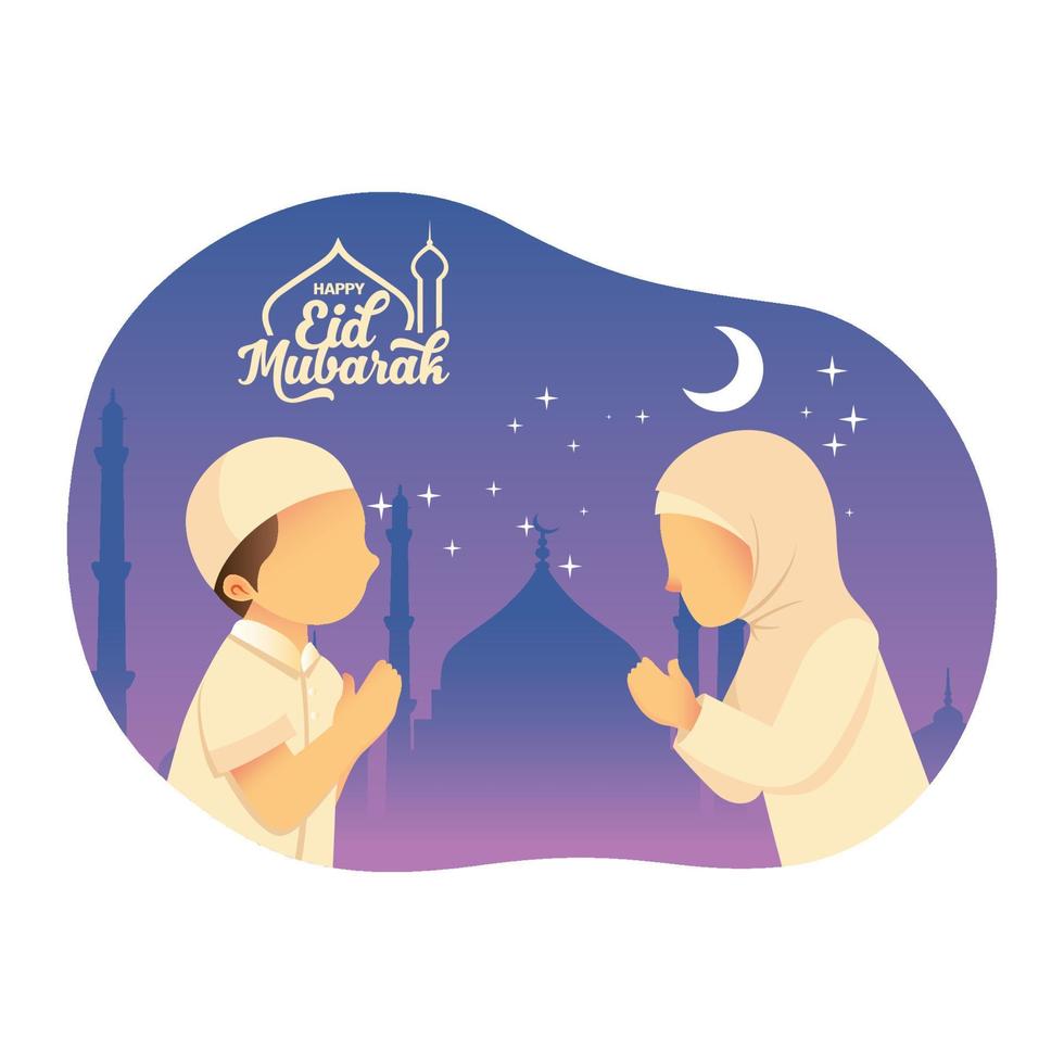 Eid mubarak greeting card. vector
