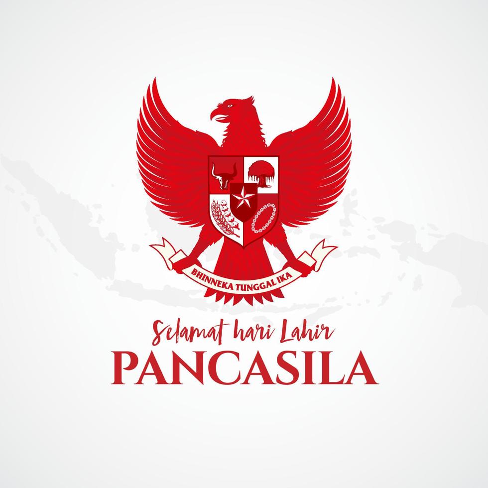 ilustración vectorial selamat hari lahir pancasila. traducción feliz día de la pancasila. vector