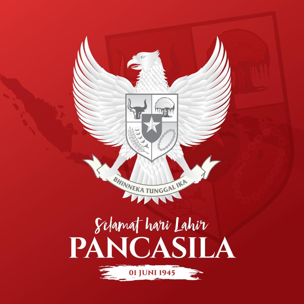 ilustración vectorial selamat hari lahir pancasila. traducción feliz día de la pancasila. vector