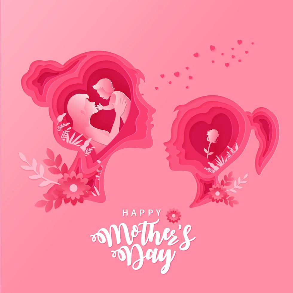 Happy Mother's day Greeting card illustration vector