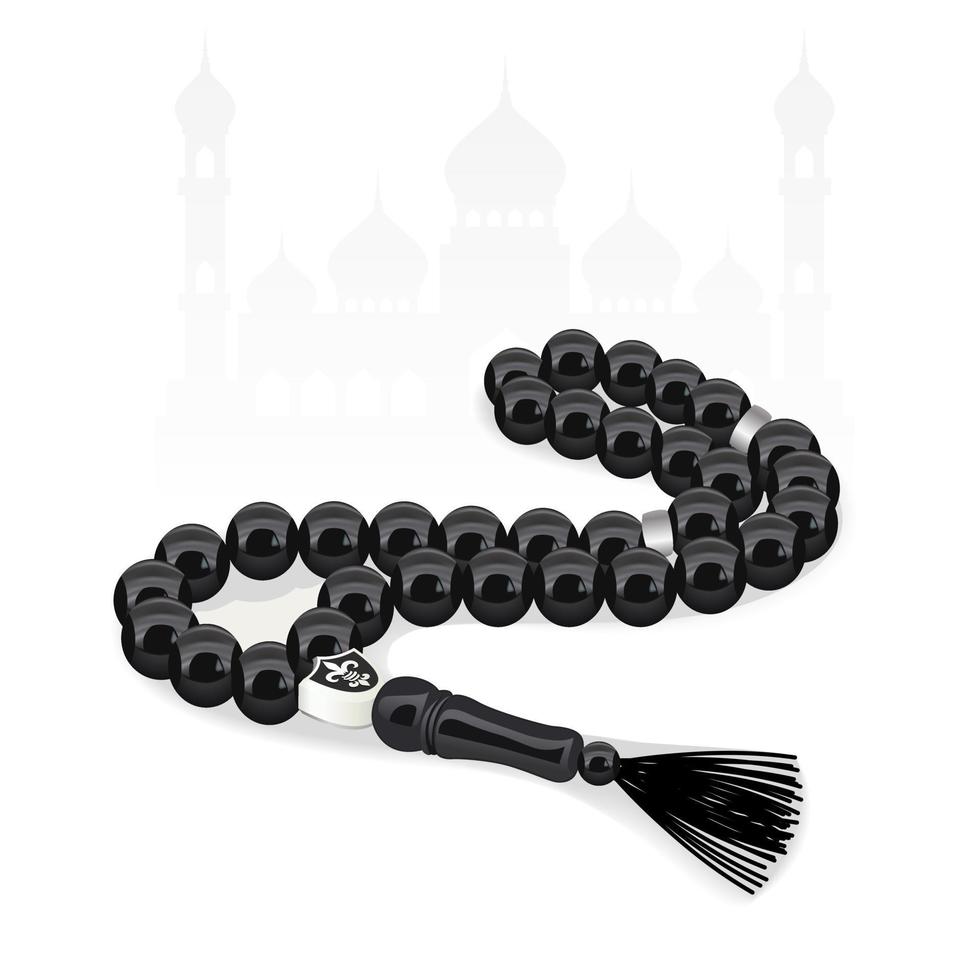 Muslim prayer beads. Muslim rosary beads. Islam symbol vector